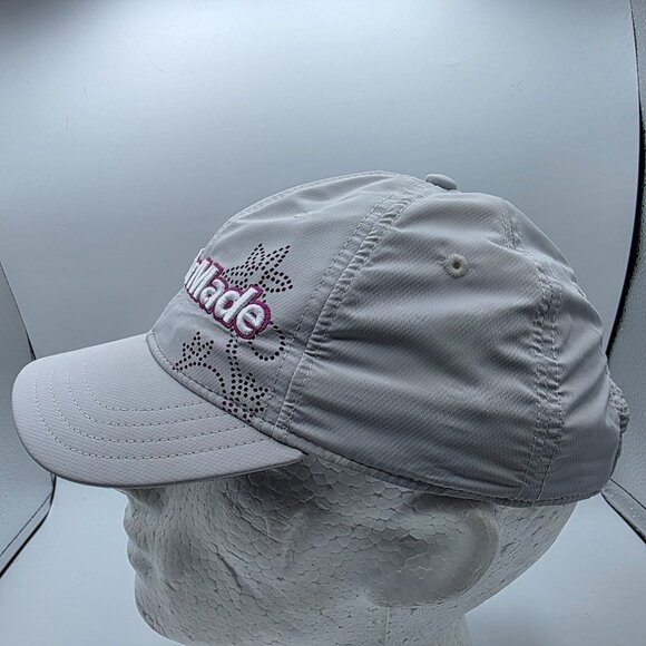 TaylorMade Womens Adjustable Gray Hat Embroidered Logo Floral Accent Golf Casual - Picture 2 of 9